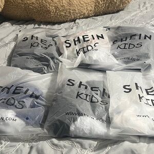 SHEIN Kids White, black, blue shirt bundle